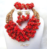 Beautiful Coral Traditional Bridal Wedding Coral African Nigerian Necklace Jewellery Set Beautiful Coral Traditional Bridal Wedding Coral African Nigerian Necklace Jewellery Set