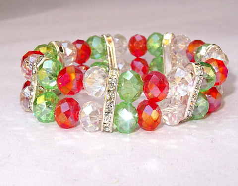 2 Layers Multi color Crystal Beads Bracelet Jewellery - PrestigeApplause Jewels 