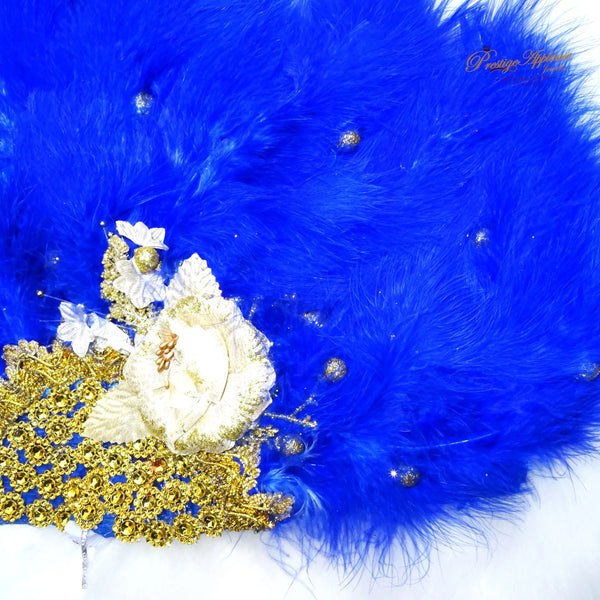 Royal Mixed Blue with Gold Hand fan wedding African Traditional ...