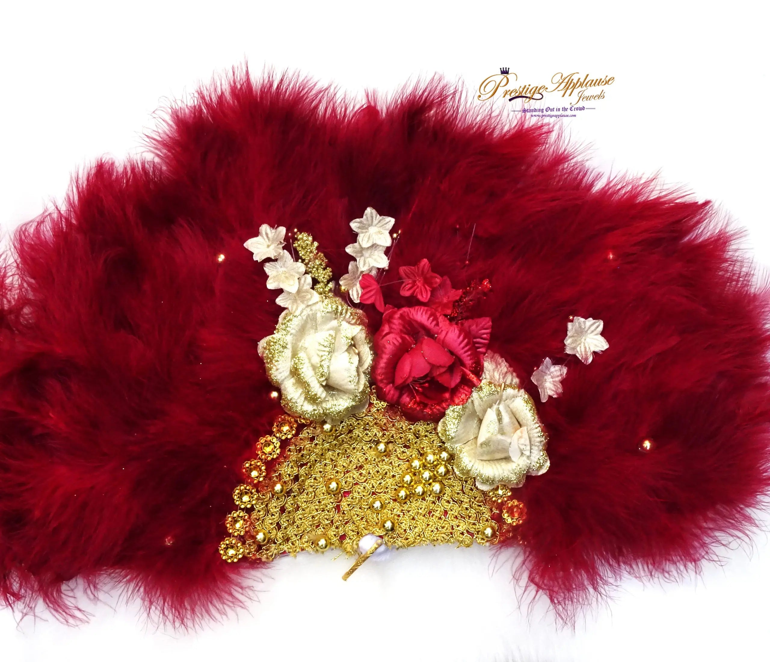 Maroon Dark Red Gold Hand fan wedding African Traditional engagement ...