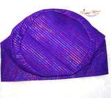 Purple Multi Colour New Design Aso Oke African Nigerian Gele Ipele Men Fila Cap Veil Bridal In stock UK Delivery