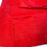Red Multi Colour New Design Aso Oke African Nigerian Gele Ipele Men Fila Cap Veil Bridal In stock UK Delivery