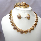 Gold Plated Jewellery Rhinestones Party Set
