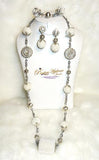 2 in 1 Long & Short Beads embelished with Silver Balls Bridal Party African Nigerian Jewellery Set - PrestigeApplause Jewels 