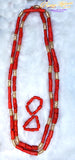 His Emperor Majesty Oba King Extra Long 100% Traditional White Coral Beads African Nigerian Embelished Necklace Set