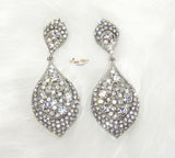 Beautiful Sparkling Silver Black Evening Cocktail Earring Jewellery - PrestigeApplause Jewels 