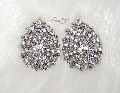 Bold Stud Sparkling Silver Evening Cocktail Earring Jewellery