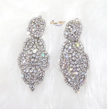 Beautiful Sparkling Silver Evening Cocktail Earring Jewellery - PrestigeApplause Jewels 