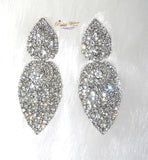 Beautiful Sparkling Silver Evening Cocktail Earring Jewellery - PrestigeApplause Jewels 