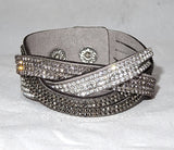 Braided Black Grey Fashion Wrap Bracelet Jewellery