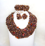 Detailed Mixed Brown Bold Beautiful PrestigeApplause Unique Bead Jewellery Set