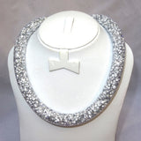 Silver Swarovski Element Stardust Crystal Necklace Choker Magnetic closure