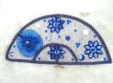 Royal Blue Simple Bridal wedding African Traditional engagement hand fan - PrestigeApplause Jewels 