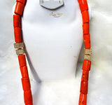 PrestigeApplause Unisex Original Tradition Coral Party Bride Groom Necklace Bracelet Jewellery Set