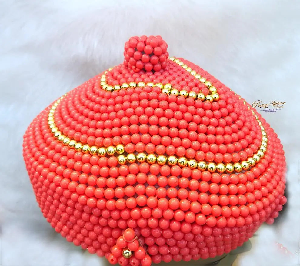 PrestigeApplause Jewels Nigerian Edo Ibo Coral Crown Cap Wedding Bridal ...