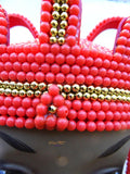 PrestigeApplause - Jewels UK Nigerian Edo Ibo Coral Crown Cap Wedding Bridal Party Beaded Edo Hat - PrestigeApplause Jewels 