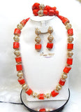 Celebrant 2019 Beautiful Real Traditional Bridal Wedding Flowery Traditional Coral African Nigerian Necklace Jewellery Set UK Delivery - PrestigeApplause Jewels 