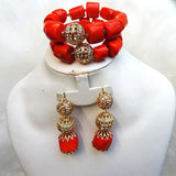 Celebrant 2019 Beautiful Real Traditional Bridal Wedding Flowery Traditional Coral African Nigerian Necklace Jewellery Set UK Delivery - PrestigeApplause Jewels 