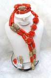 Celebrant 2019 Beautiful Real Traditional Bridal Wedding Flowery Traditional Coral African Nigerian Necklace Jewellery Set