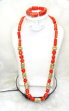 Celebrant 2019 Beautiful Real Traditional Bridal Wedding Flowery Traditional Coral Necklace Jewellery Set