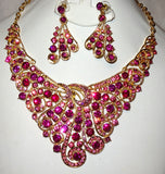 Pink Costume Necklace Jewellery Set