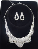 Silver Sparkling Bridal Cocktail Party Necklace Jewellery Set