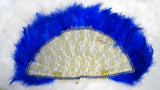 New Designs Royal Mixed Blue with Gold Hand fan wedding African Traditional Engagement Handfan - PrestigeApplause Jewels 
