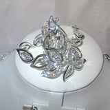 Silver Flower Wedding Cocktail Party Jewellery Set