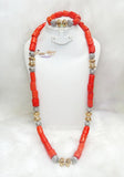 PrestigeApplause Men Women Coral Beads African Nigerian Embelished Necklace Jewellery Set - PrestigeApplause Jewels 