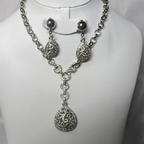 Simply Beautiful Drop Silver Jewellery Set