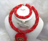 Beautiful Red Gold Cuff Beads Jewellery Necklace Set (Copy) - PrestigeApplause Jewels 