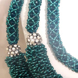 Teal Green & Silver 3 layers African Nigerian Bridal Wedding Party Beads Set