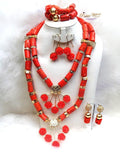 PrestigeApplause Beautiful Real Traditional Bridal Wedding 2 Layers Traditional Coral African Nigerian Necklace Jewellery Set