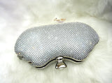 Silver Crystal Diamante Shaped Evening Party Cocktail Clutch Purse handbag - PrestigeApplause Jewels 