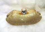 Gold Crystal Diamante Shaped Evening Party Cocktail Clutch Purse handbag - PrestigeApplause Jewels 