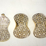 Latest Design Beautifully Shaped Figure 8 Gold Plated Fashion Costume Earring & Pendant Jewellery Set