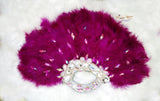 Violet Feather Bridal wedding African Traditional engagement Handfan - PrestigeApplause Jewels 