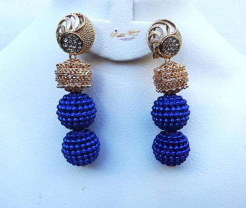 Red Blue Purple Balls Beaded Jewellery Set - PrestigeApplause Jewels 