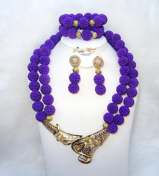 Purple Balls Beaded Jewellery Set - PrestigeApplause Jewels 