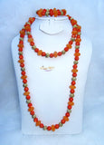 Customised 2 Layer Orange Mixed with Gold Jewellery Set - PrestigeApplause Jewels 