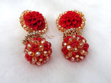 Bold Ball Red mixed the Gold Cocktail Bead Earring Jewellery - PrestigeApplause Jewels 
