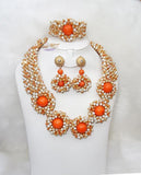 Gold Coral Bridal UK Beads Jewelry
