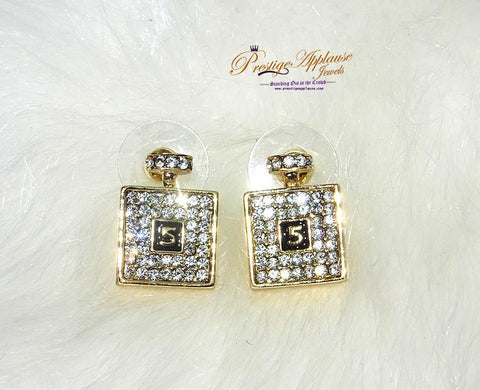 Prestigeapplause Wedding Earrings Studs Wonderful square shaped gold diamond earrings - PrestigeApplause Jewels 