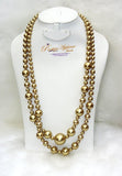 Golden Elegant Gold Pearl Necklace - PrestigeApplause Jewels 