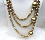 Golden Versatile Elegant Gold Pearl Necklace - PrestigeApplause Jewels 