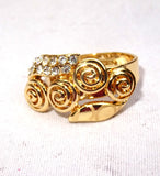Lovely Rhinestone Gold Plated Rhinestones Party Necklace Earring Bracelet Jewelry Set
