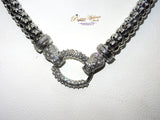 Elegant Sterling Silver Chain With Diamond Quoted ring Pendant/magnetic lock Necklace jewellery - PrestigeApplause Jewels 