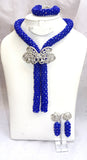 PrestigeApplause Royal Blue Crystal Beads Necklace Party Bridal Jewellery Set