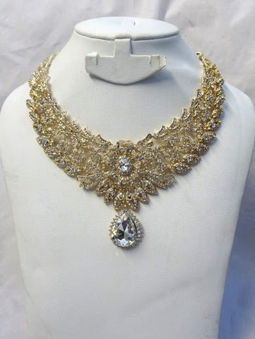 Bold Bling Fashion Costume Party Necklace and Earring Set