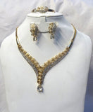 Beautiful Design Gold Plated Rhinestones Wedding Bridal Party Jewelry Set - PrestigeApplause Jewels 